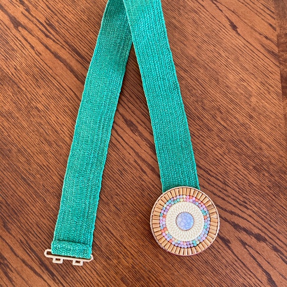 Multicolored Beaded clasp with green colour elastic belt Spain’s national craft - Picture 3 of 6